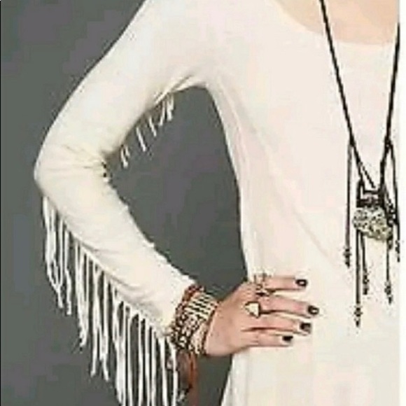 Free People Urban Outfitters Ivory Fringe Top - Picture 3 of 7